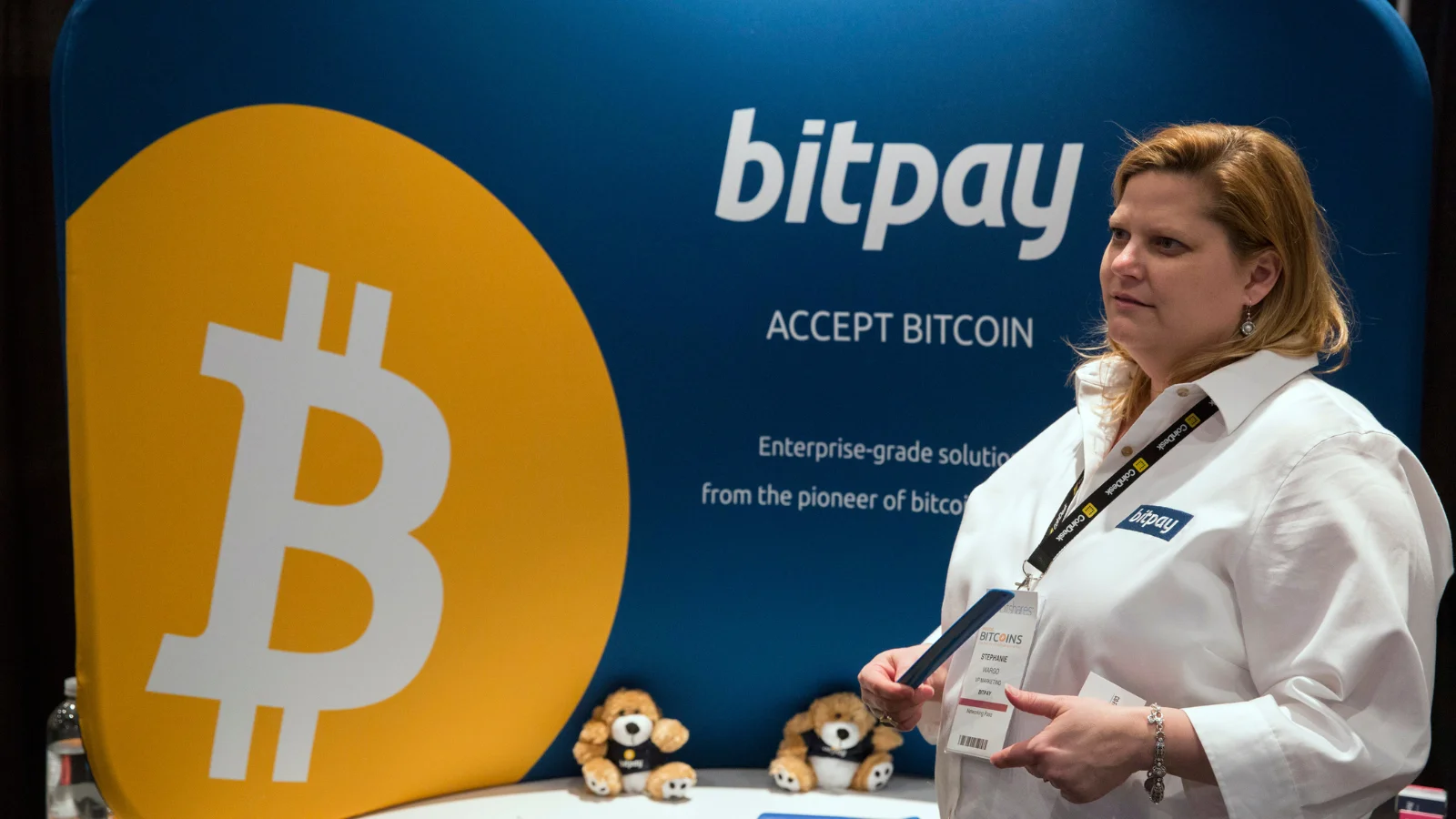 A photo of the Bitcoin event: Bitpay was founded to provide mobile checkout services to companies wanting to accept bitcoins as a form of payment.