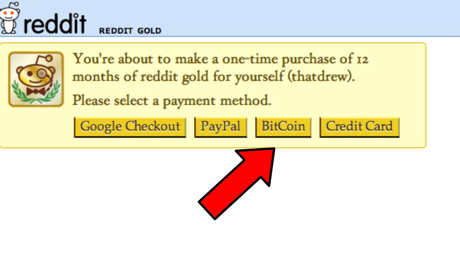 A photo of the Bitcoin event: Reddit Gold begins accepting Bitcoin as payment for subscriptions