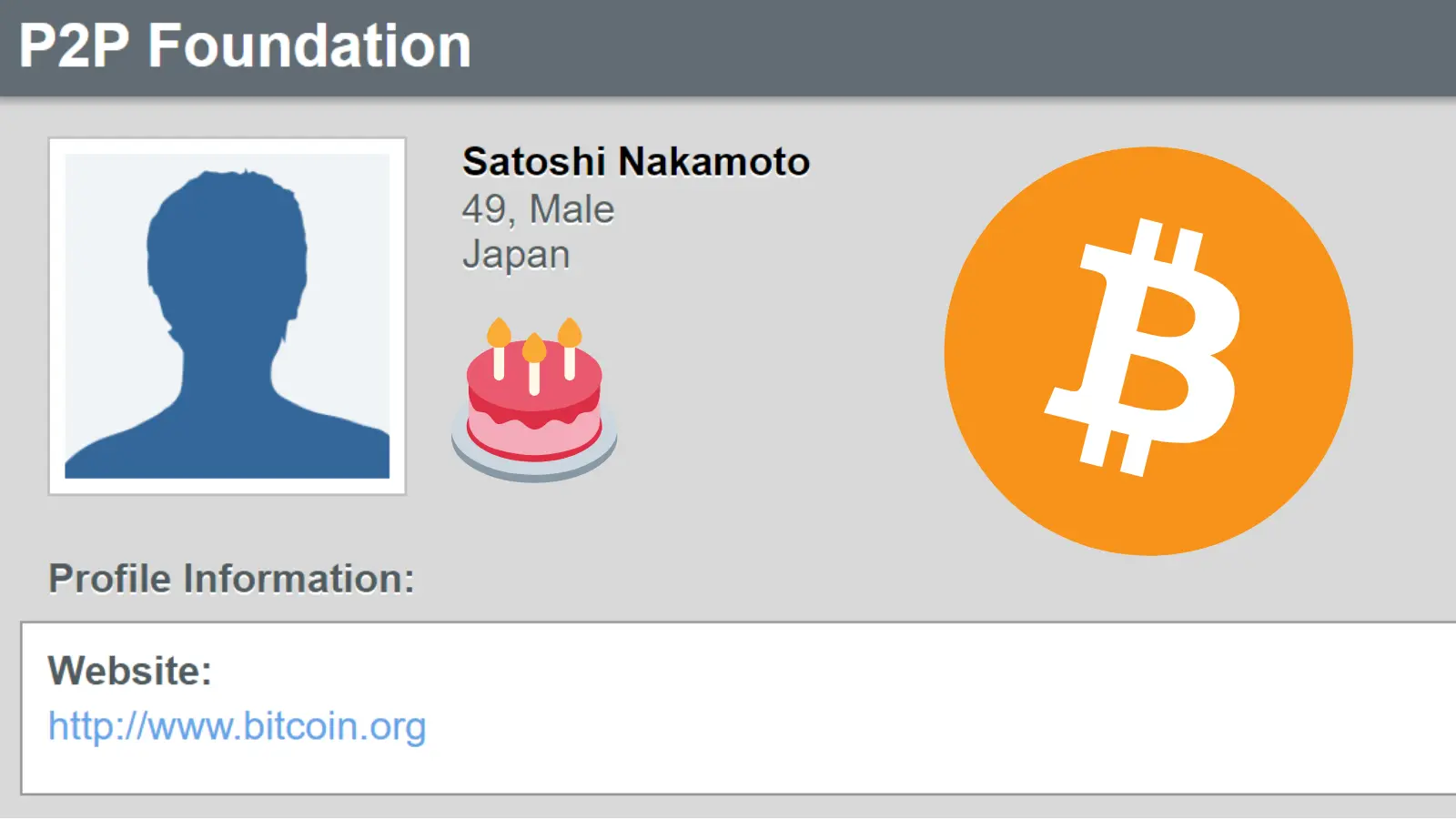 A photo of the Bitcoin event: The date of birth of Bitcoin creator, Satoshi Nakamoto