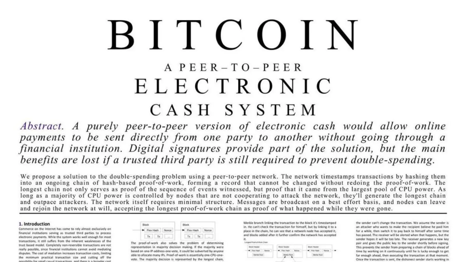 A photo of the Bitcoin event: The Bitcoin whitepaper was published by Satoshi Nakamoto to a cryptography mailing list