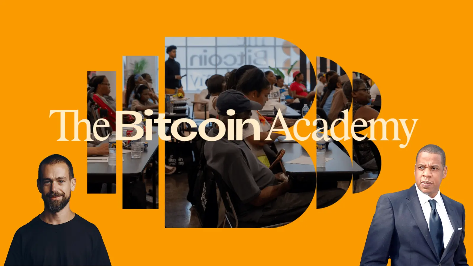 A photo of the Bitcoin event: Jack Dorsey and Jay-Z announce the launch of Bitcoin Academy an educational initiative teaching financial literacy with a focus on Bitcoin