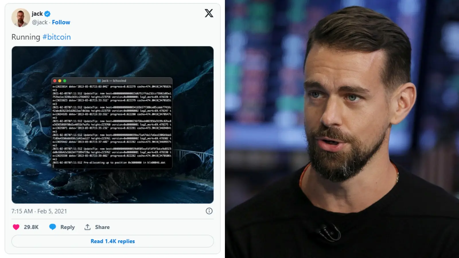 A photo of the Bitcoin event: Jack Dorsey begins running his own bitcoin node