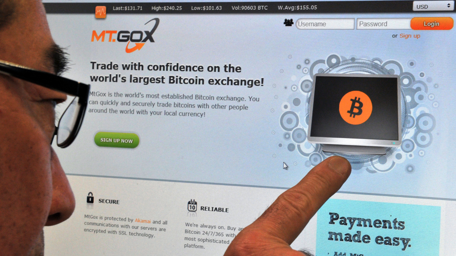 A photo of the Bitcoin event: Mt. Gox Files for Bankruptcy Protection, 850,000 BTC Missing